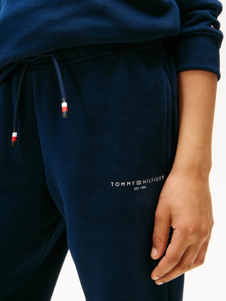 Blue Pantaloni Sport Cu Mansete Cu Logo  Copii unisex