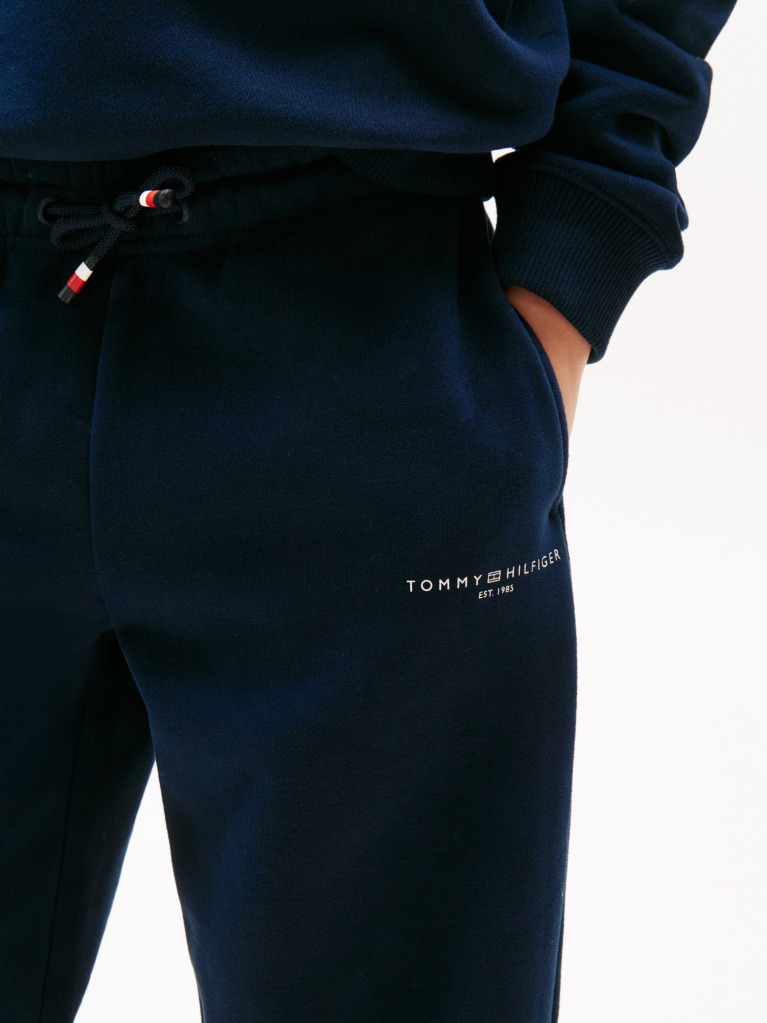 Blue Pantaloni Sport Cu Mansete Cu Logo  Copii unisex