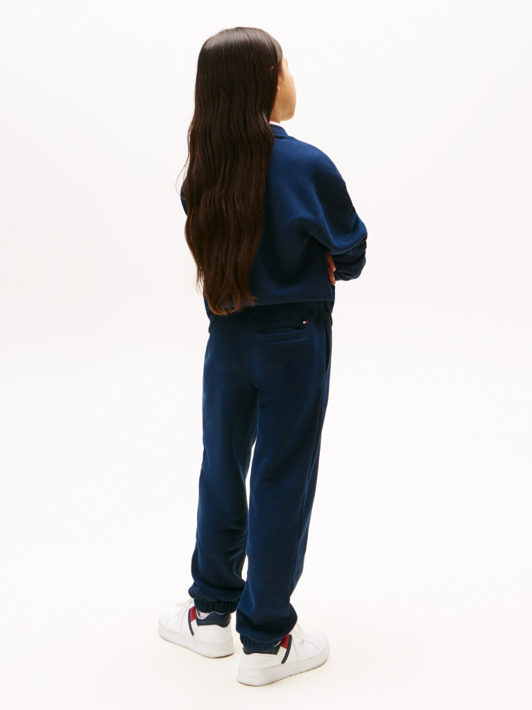 Blue Pantaloni Sport Cu Mansete Cu Logo  Copii unisex