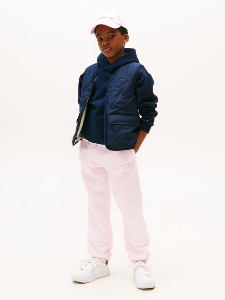 Roz Pantaloni Sport Cu Mansete Cu Logo  Copii unisex