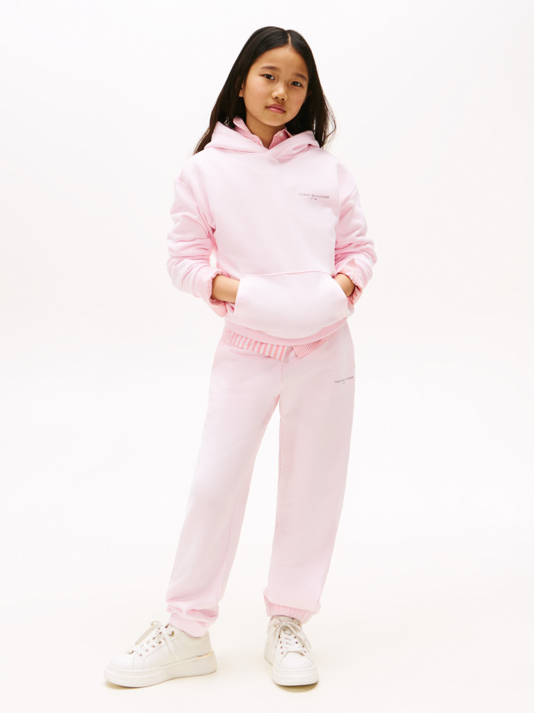 Roz Pantaloni Sport Cu Mansete Cu Logo  Copii unisex