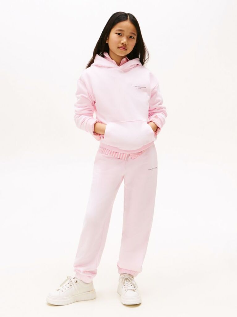 Roz Pantaloni Sport Cu Mansete Cu Logo  Copii unisex