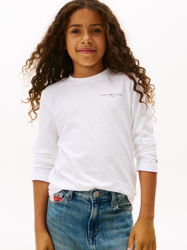 White Regular Fit Long Sleeve T-Shirt  Kids Unisex