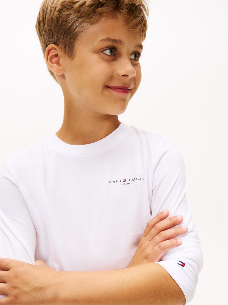 White Regular Fit Long Sleeve T-Shirt  Kids Unisex