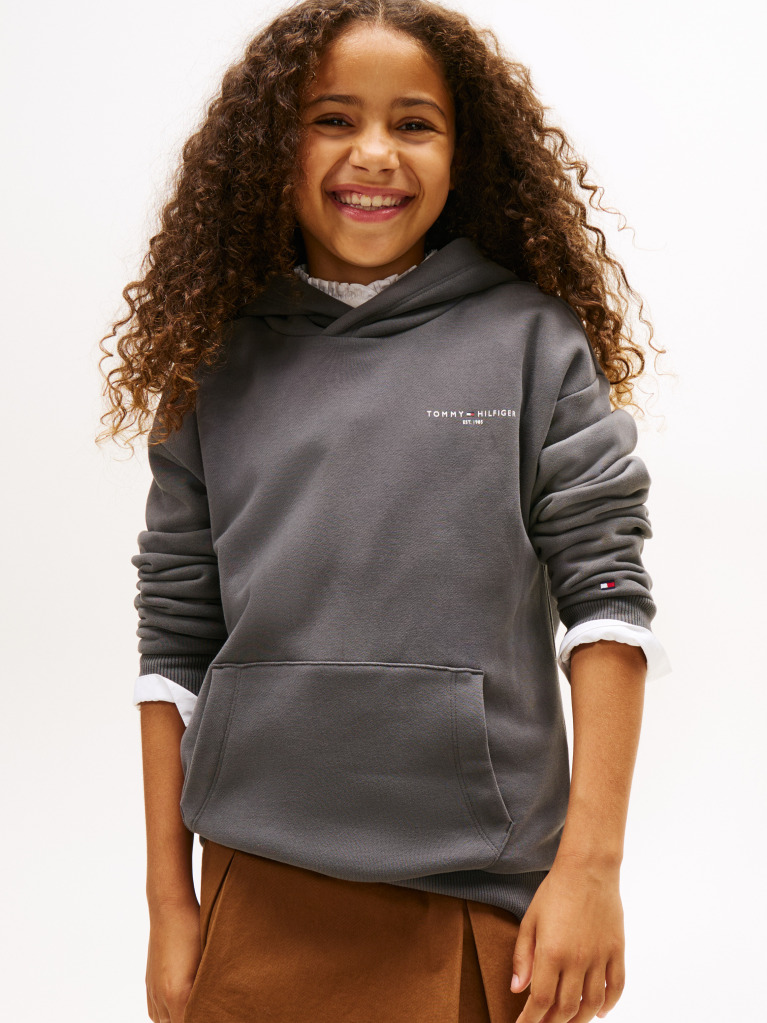 Gri Hanorac Din Fleece Regular Cu Logo  Copii unisex