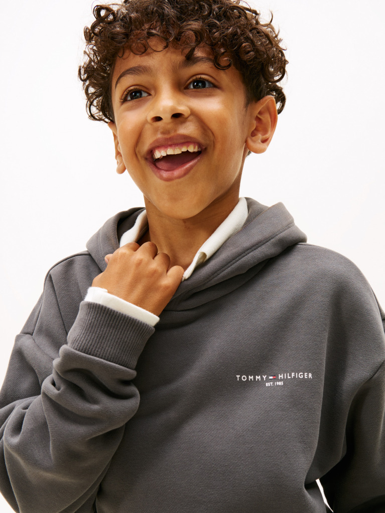 Gri Hanorac Din Fleece Regular Cu Logo  Copii unisex