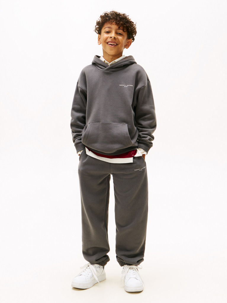 Gri Hanorac Din Fleece Regular Cu Logo  Copii unisex