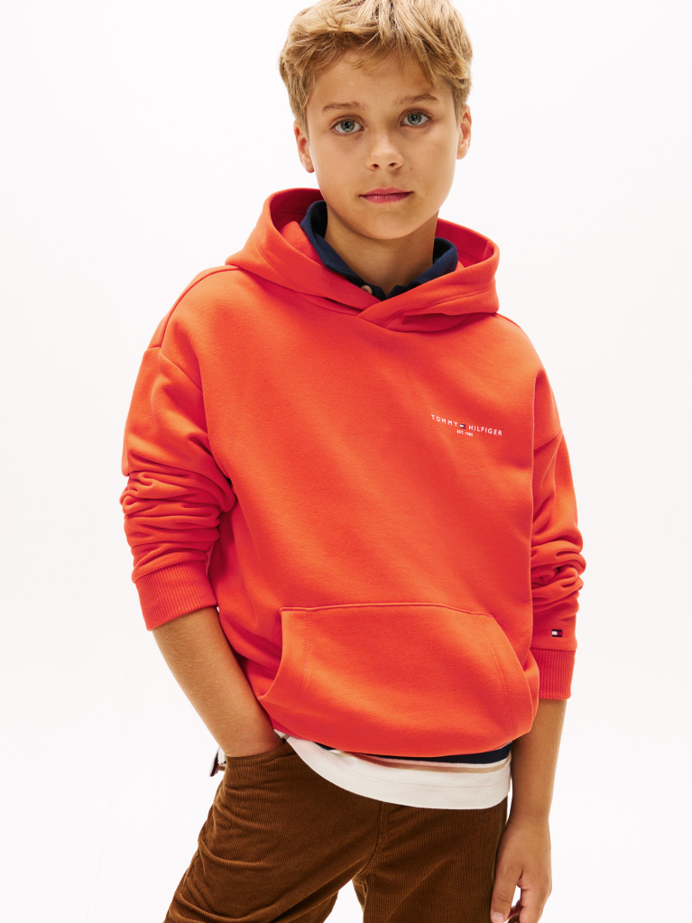 Portocaliu Hanorac Din Fleece Regular Cu Logo  Copii unisex