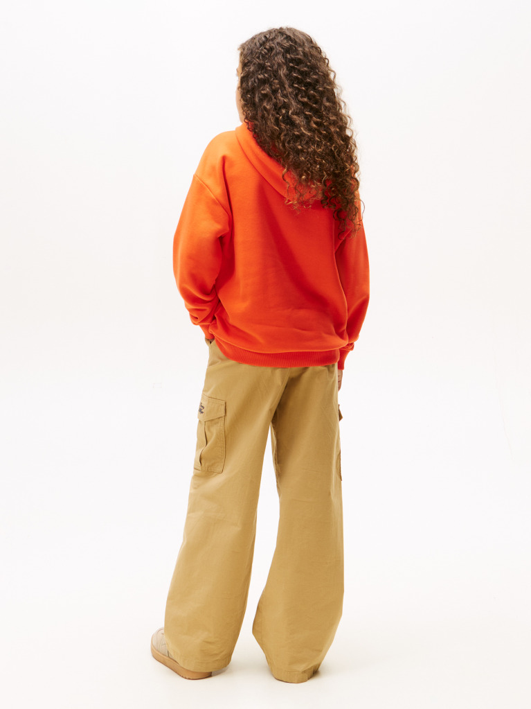 Portocaliu Hanorac Din Fleece Regular Cu Logo  Copii unisex