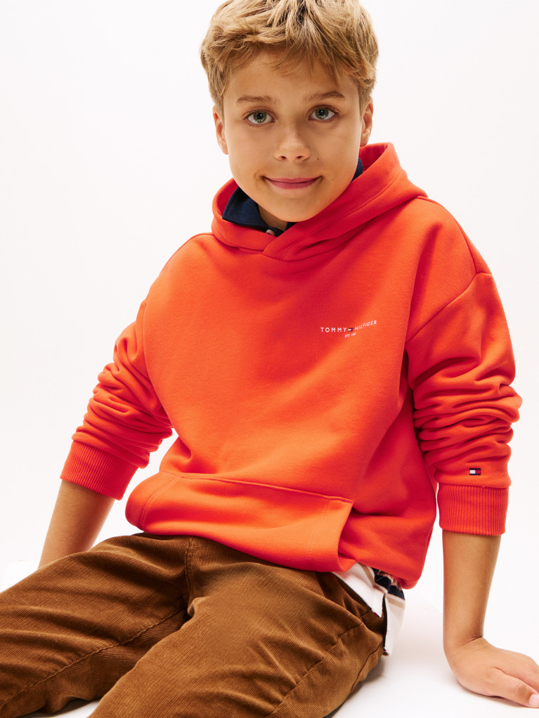 Portocaliu Hanorac Din Fleece Regular Cu Logo  Copii unisex