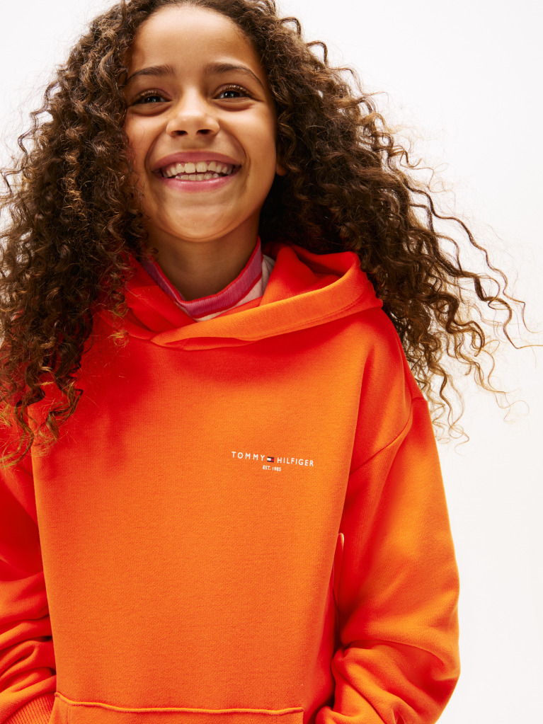 Portocaliu Hanorac Din Fleece Regular Cu Logo  Copii unisex