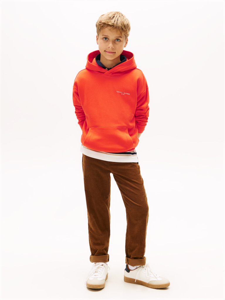 Portocaliu Hanorac Din Fleece Regular Cu Logo  Copii unisex