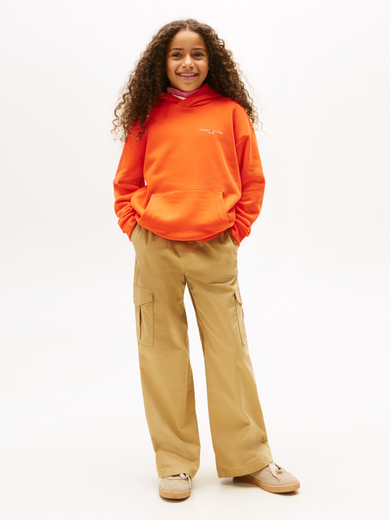 Portocaliu Hanorac Din Fleece Regular Cu Logo  Copii unisex