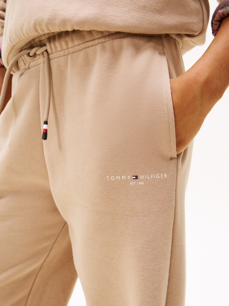 Bej Pantaloni Jogger Regular Din Fleece Periat  Copii unisex