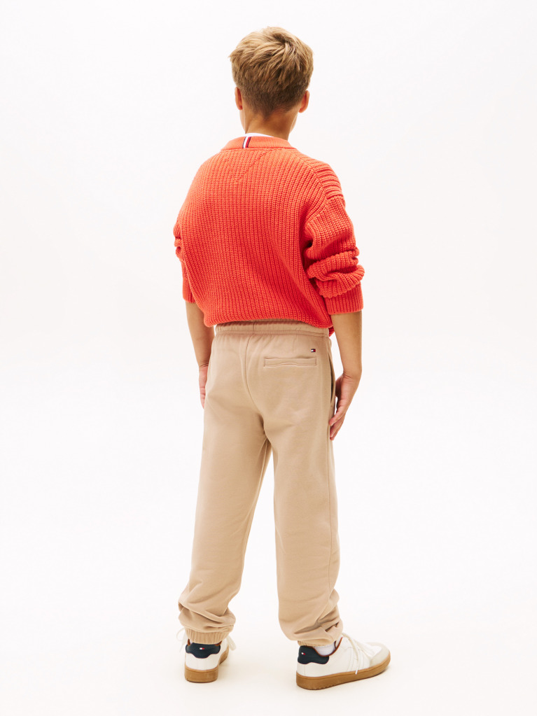 Bej Pantaloni Jogger Regular Din Fleece Periat  Copii unisex