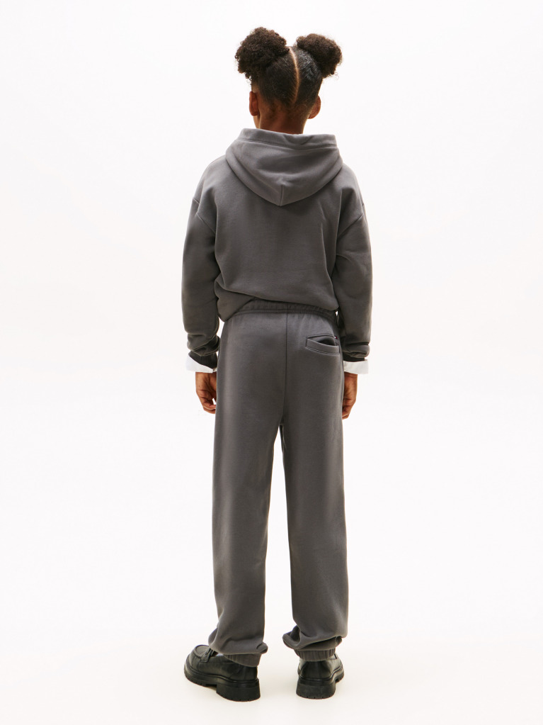 Gri Pantaloni Jogger Regular Din Fleece Periat  Copii unisex