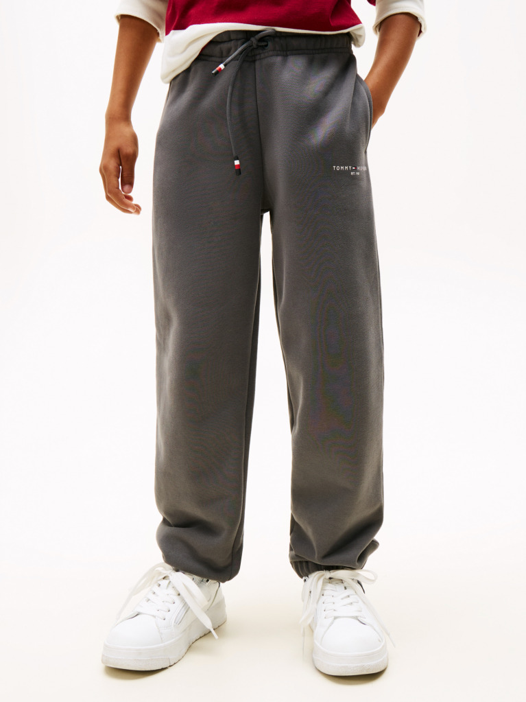 Gri Pantaloni Jogger Regular Din Fleece Periat  Copii unisex