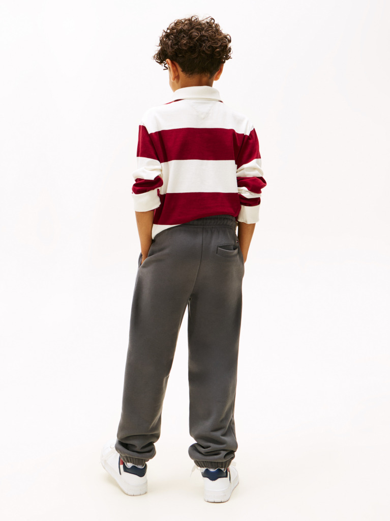 Gri Pantaloni Jogger Regular Din Fleece Periat  Copii unisex