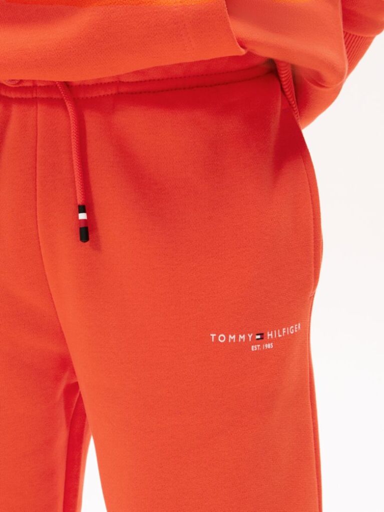 Portocaliu Pantaloni Jogger Regular Din Fleece Periat  Copii unisex