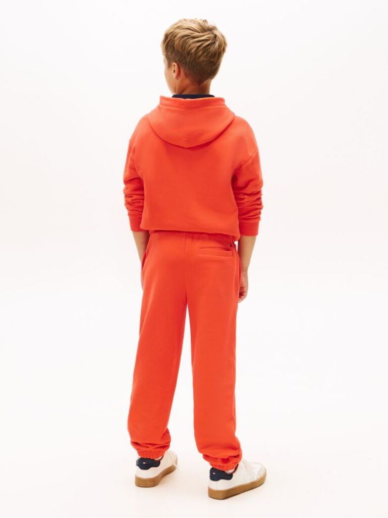 Portocaliu Pantaloni Jogger Regular Din Fleece Periat  Copii unisex
