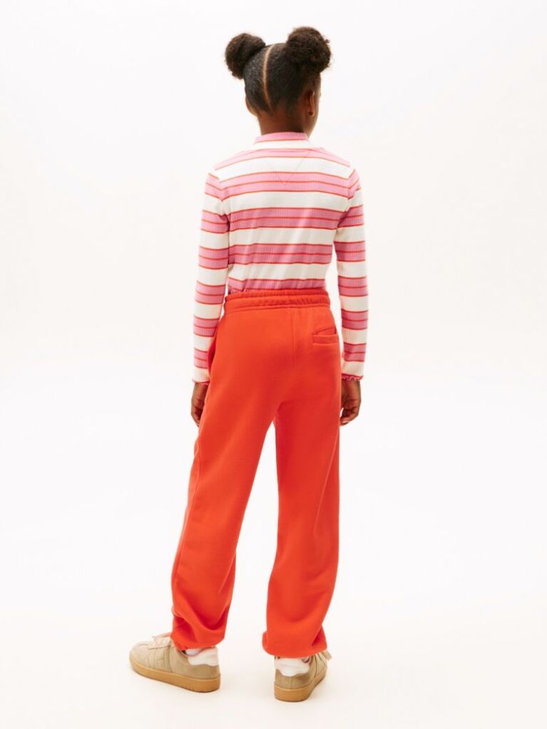 Portocaliu Pantaloni Jogger Regular Din Fleece Periat  Copii unisex