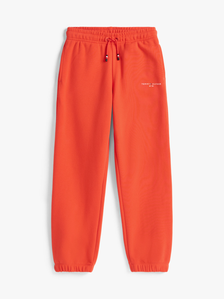 Portocaliu Pantaloni Jogger Regular Din Fleece Periat  Copii unisex