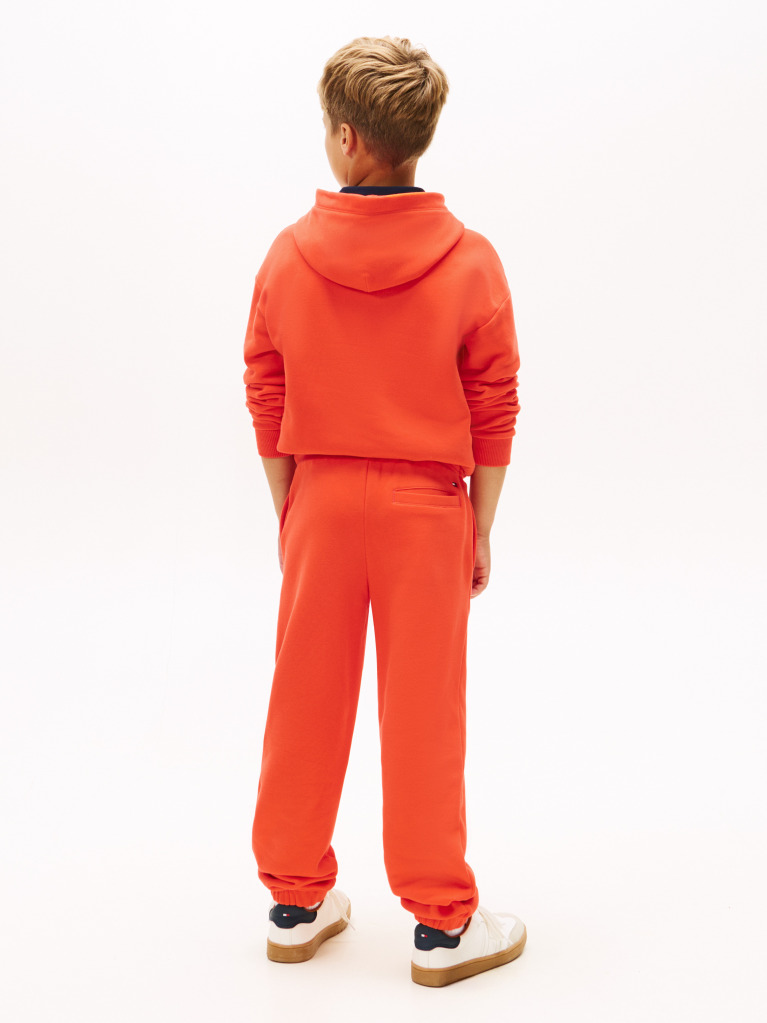 Portocaliu Pantaloni Jogger Regular Din Fleece Periat  Copii unisex