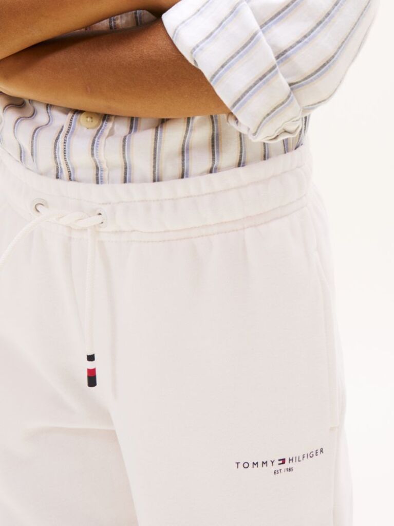 Alb Pantaloni Jogger Regular Din Fleece Periat  Copii unisex