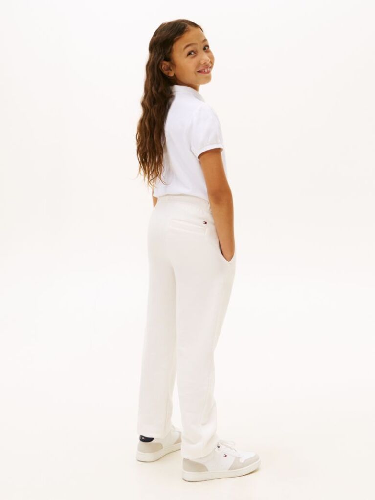 Alb Pantaloni Jogger Regular Din Fleece Periat  Copii unisex