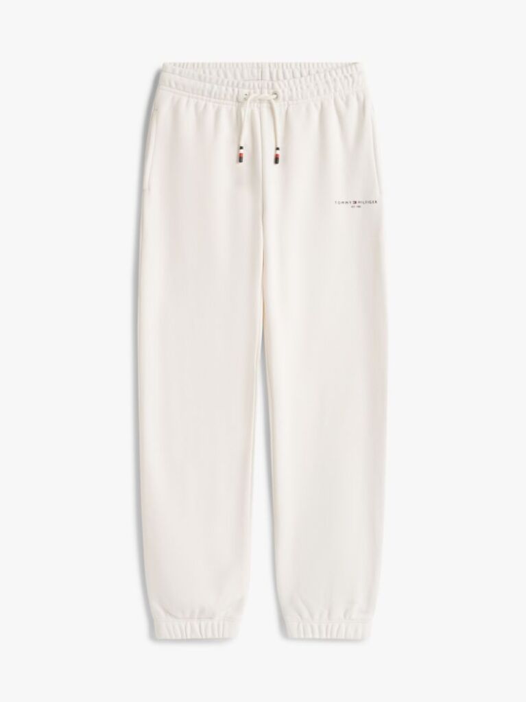 Alb Pantaloni Jogger Regular Din Fleece Periat  Copii unisex