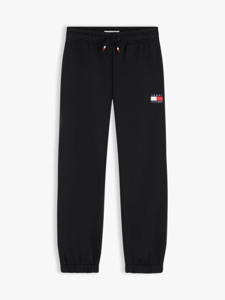 Negru Pantaloni Joggers Cu Logo Heritage Flag Si Mansete Cu Snur  Copii unisex