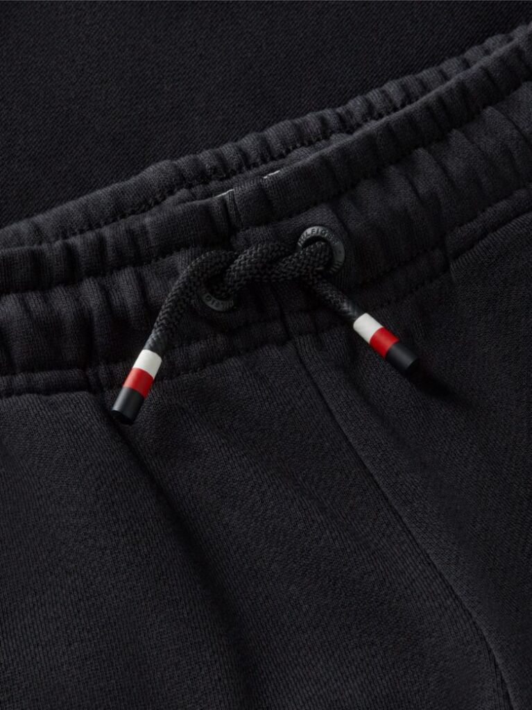 Negru Pantaloni Joggers Cu Logo Heritage Flag Si Mansete Cu Snur  Copii unisex