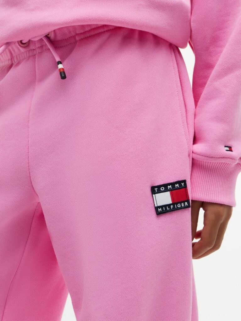 Pink Heritage Flag Logo Cuffed Drawstring Joggers  Kids Unisex