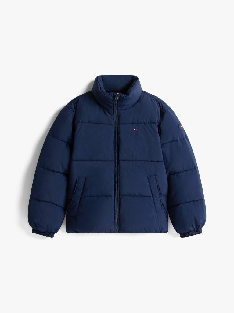 Blue Geaca Puffer Cu Logo Steag Pe Spate  Copii unisex