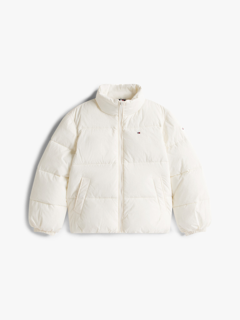 Bej Geaca Puffer Cu Logo Steag Pe Spate  Copii unisex