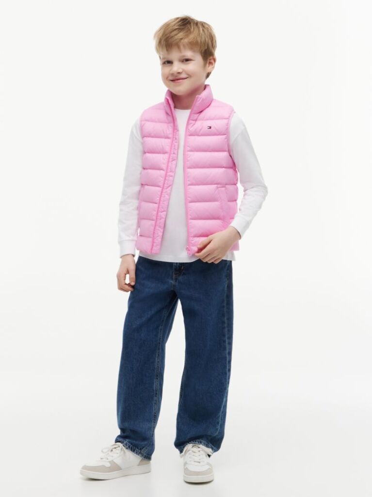 Pink Essential Light Down Vest  Kids Unisex