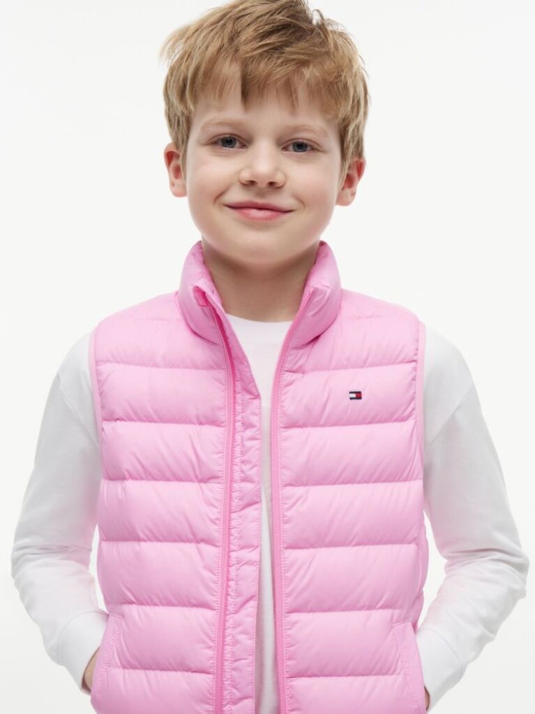Pink Essential Light Down Vest  Kids Unisex
