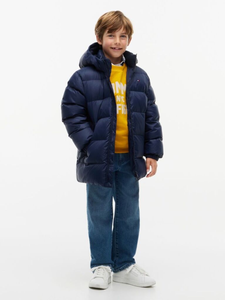 Blue Geaca Puffer Cu Umplutura Si Steag  Copii unisex
