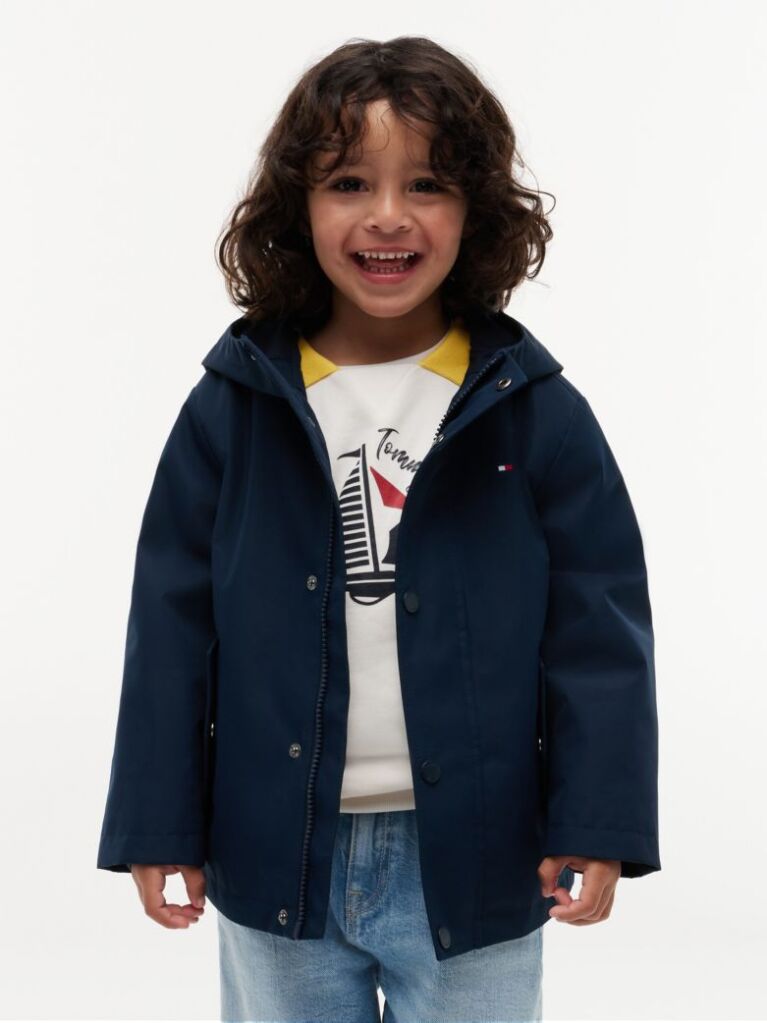 Blue Flag Embroidery Hooded Jacket  Kids Unisex