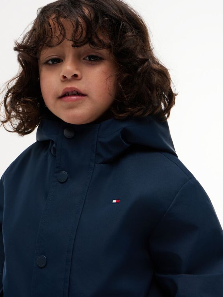 Blue Flag Embroidery Hooded Jacket  Kids Unisex