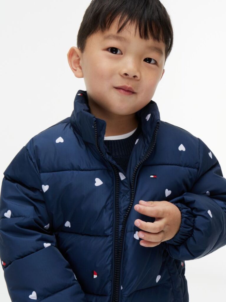Blue Colour-Blocked Ripstop Hooded Puffer Jacket  Kids Unisex