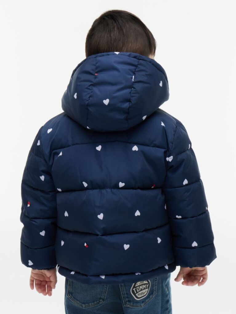 Blue Colour-Blocked Ripstop Hooded Puffer Jacket  Kids Unisex