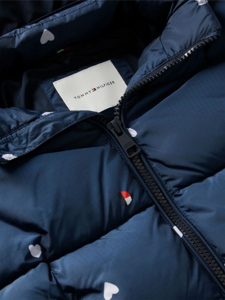 Blue Colour-Blocked Ripstop Hooded Puffer Jacket  Kids Unisex