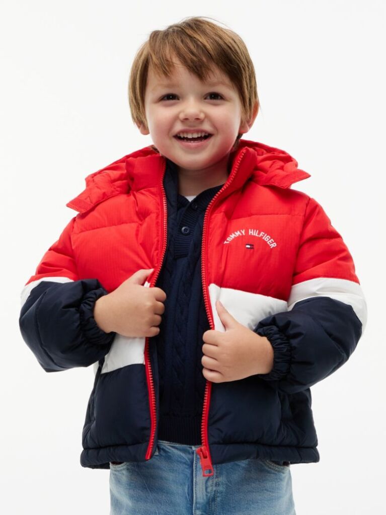 Multi Colour-Blocked Ripstop Hooded Puffer Jacket  Kids Unisex