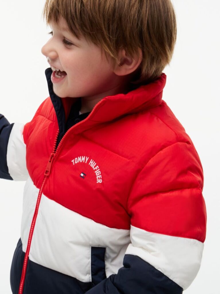 Multi Colour-Blocked Ripstop Hooded Puffer Jacket  Kids Unisex