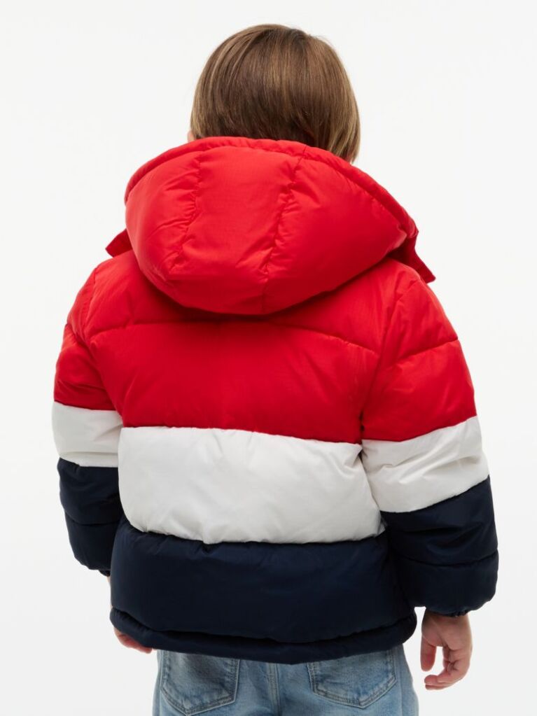 Multi Colour-Blocked Ripstop Hooded Puffer Jacket  Kids Unisex