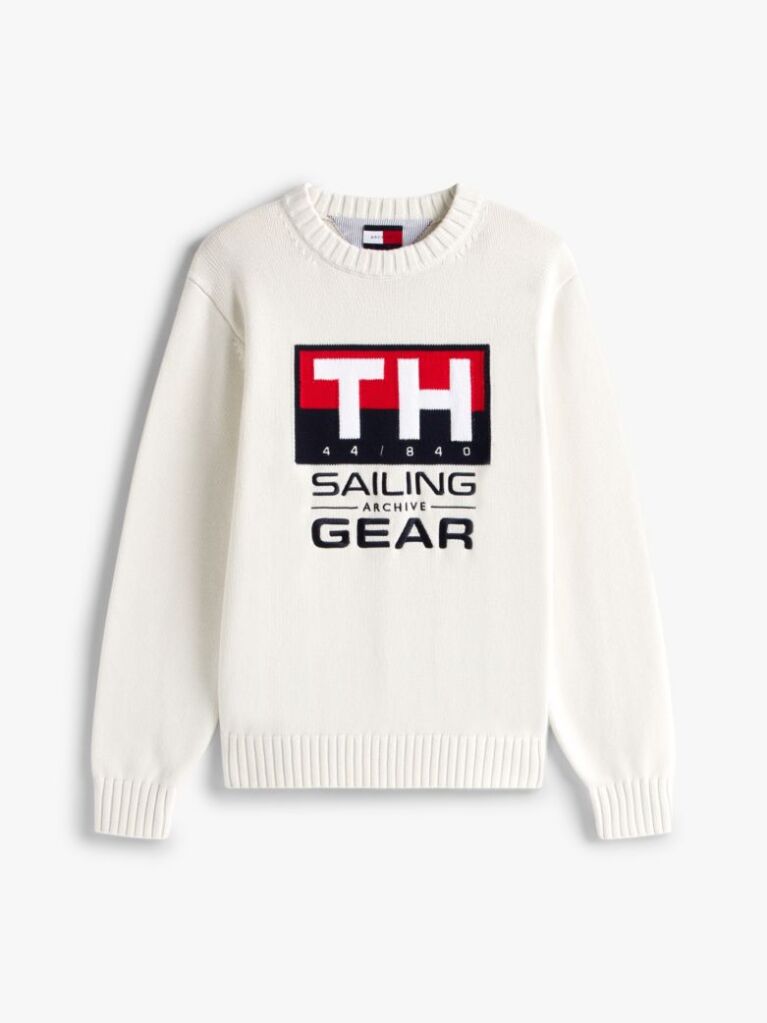 Bej Pulover Hilfiger Sailing Rib-Knit Intarsia Logo  Unisex