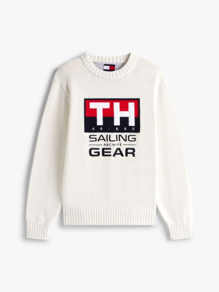 Bej Pulover Hilfiger Sailing Rib-Knit Intarsia Logo  Unisex