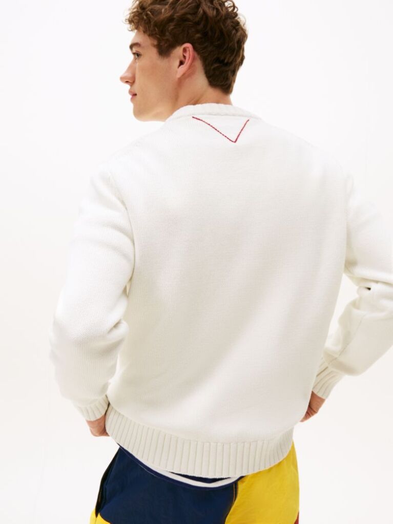 Bej Pulover Hilfiger Sailing Rib-Knit Intarsia Logo  Unisex