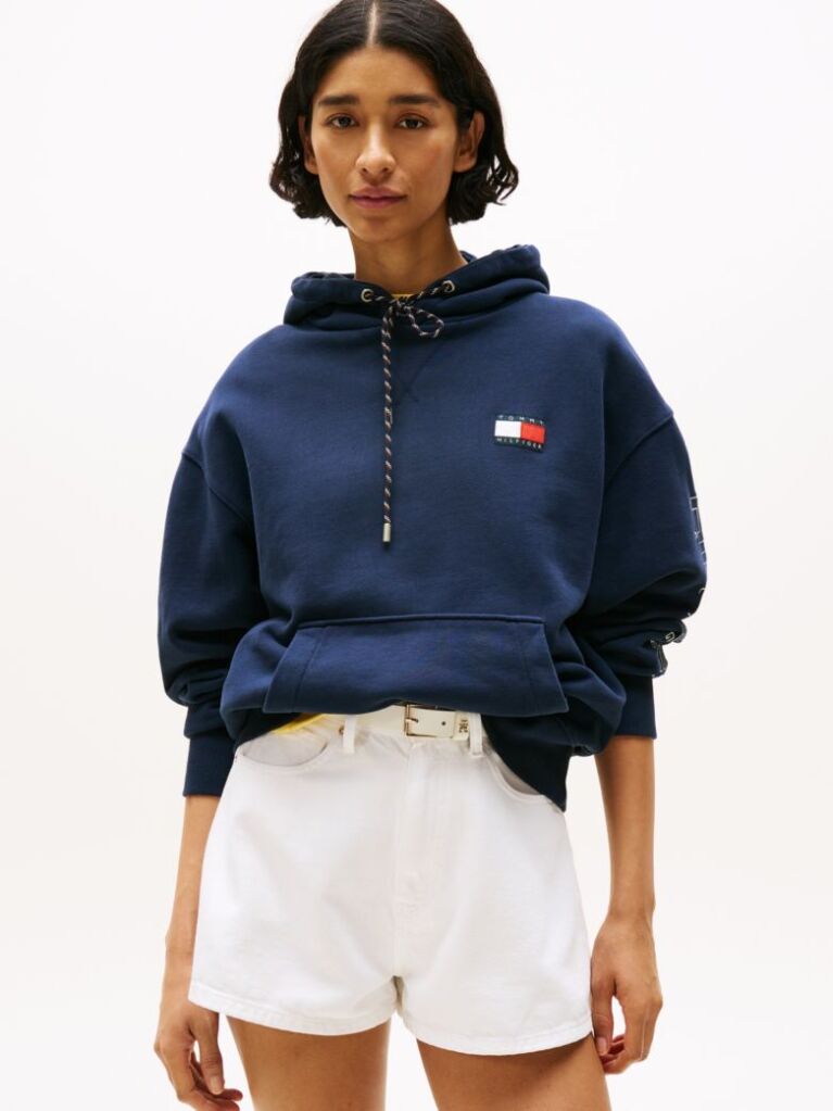 Blue Hilfiger Sailing Relaxed Back Logo Hoody  Unisex